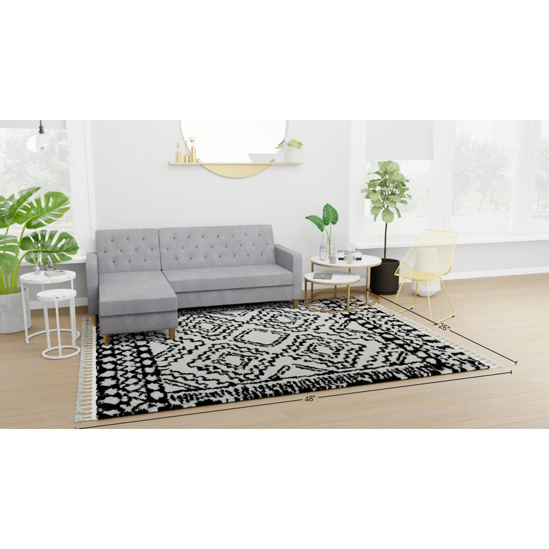 CosmoLiving by Cosmopolitan Mason Shag Tribal Heath Black Area Rug Wayfair